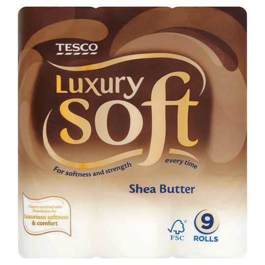 Tesco Shea Butter 9 Roll Tesco Groceries