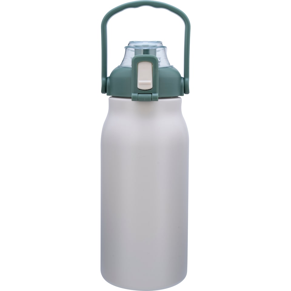Tesco Stone/Green Insulated Chugger Water Bottle 1.2L
