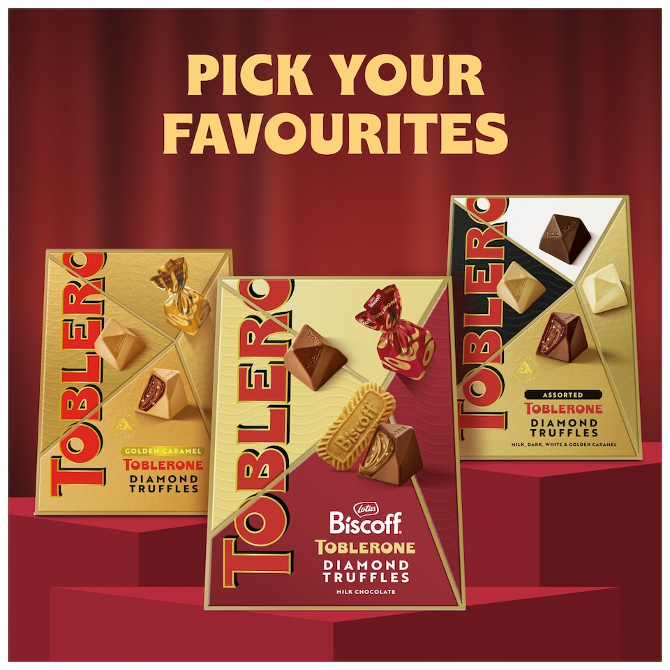 image 1 of TOBLERONE Lotus Biscoff Dimond TRUFFLES 180G
