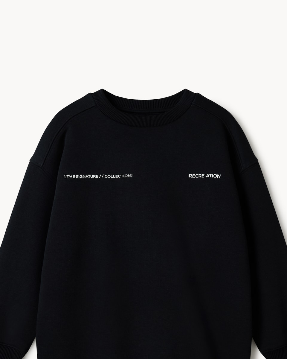 image 1 of F&F Boys Cotton Rich Slogan Sweatshirt in Black
