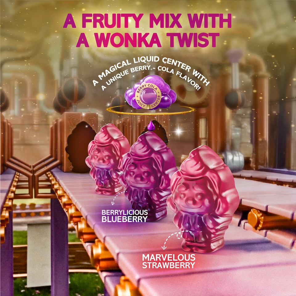 image 1 of Wonka Oompa Loompa Gummies Blueberry & Strawberry 142g