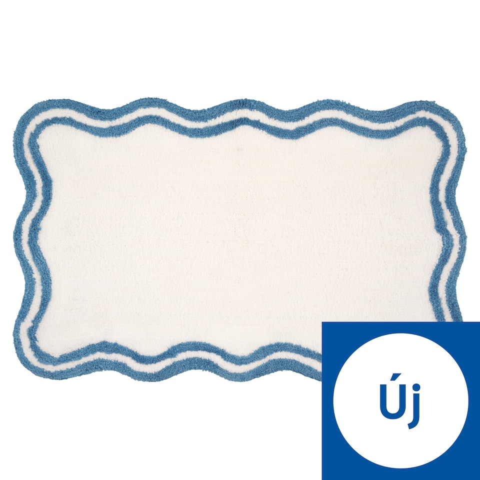 F&F Home Blue Scalloped Design fürdőszobaszőnyeg 50 cm x 80 cm  1. kép