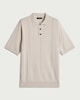 image 4 of F&F Pure Cotton Textured Polo Shirt in Cream
