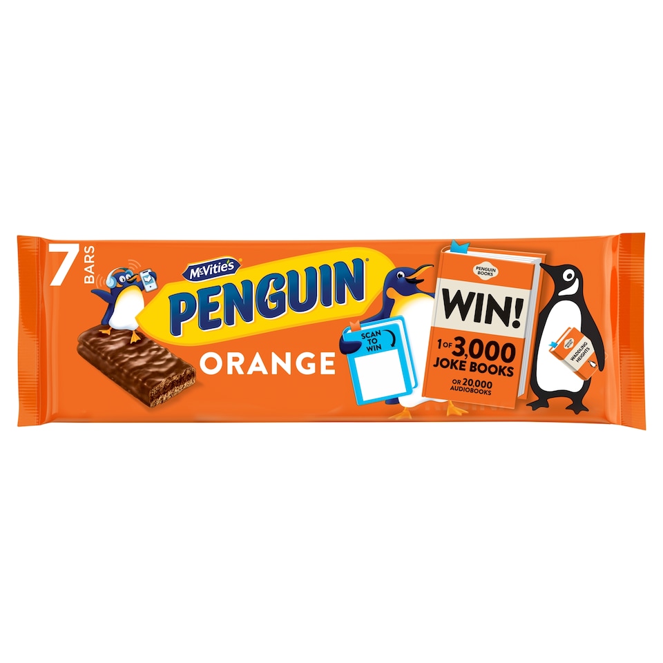 image 1 of McVitie's Penguin Orange Chocolate Biscuit 7 Pack x 24.6g Multipack