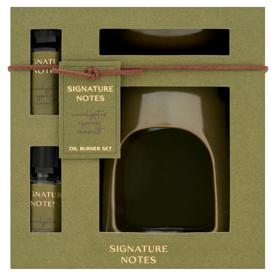 image 1 of F&F Home Signature Notes Oil Burner Eucalyptus Gift Set