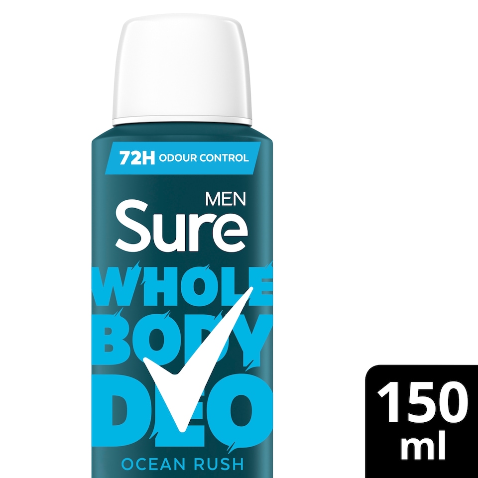 image 1 of Sure Men Ocean Rush Whole Body Deodorant Spray 72h Odour Control 150ml