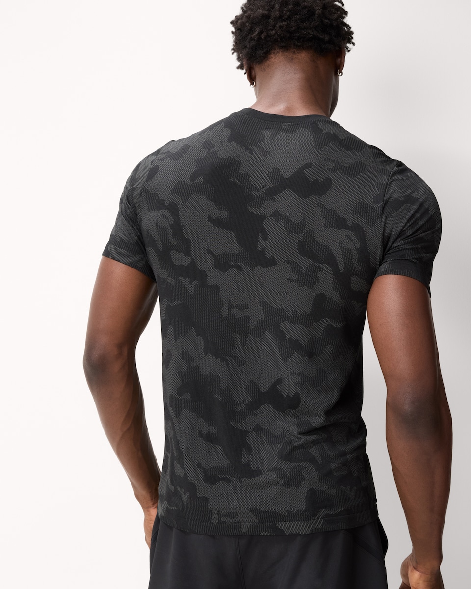 image 1 of F&F Active ULTRARUN Camouflage T-Shirt in Black