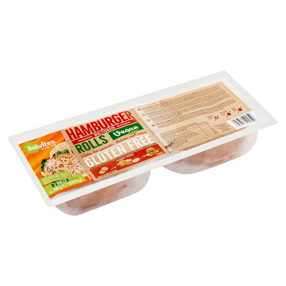 Balviten Gluten Free Vegan Multigrain Hamburger Rolls 2 x 75 g (150 g)