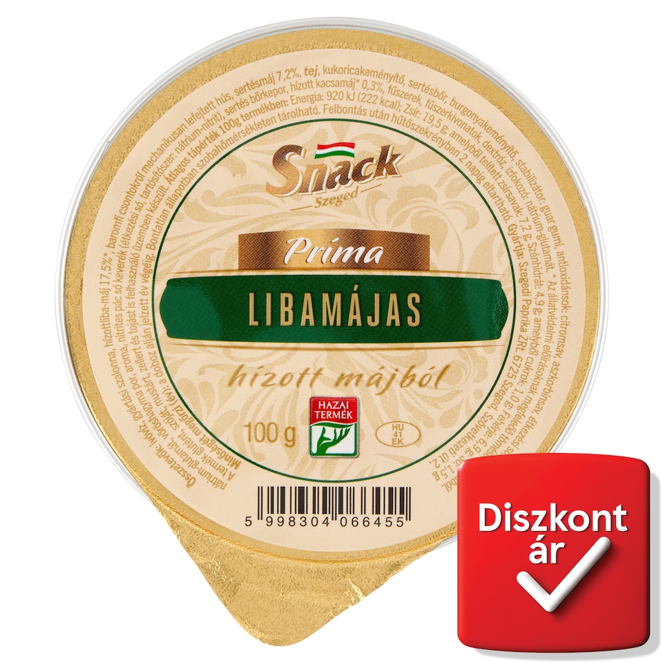 Snack Szeged Príma libamájas hízott májból 100 g  1. kép