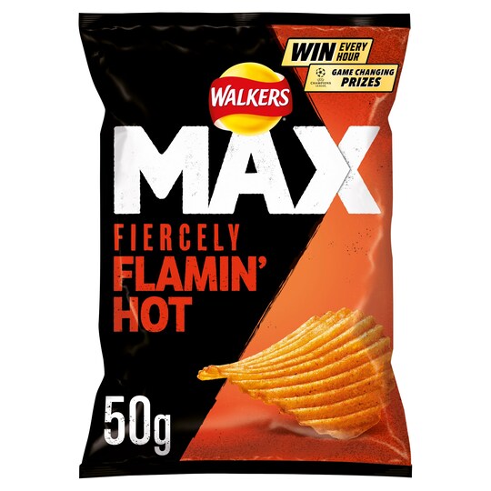 Walkers Max Flamin Hot Crisps 50G Tesco Groceries