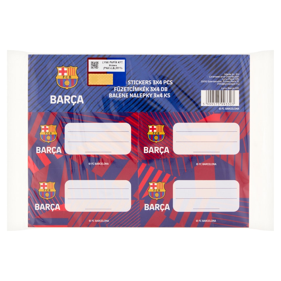 FCB Packaged Stickers 3 x 4 pcs