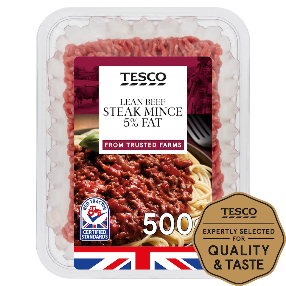 Tesco Lean Beef Steak Mince 5% Fat 500G