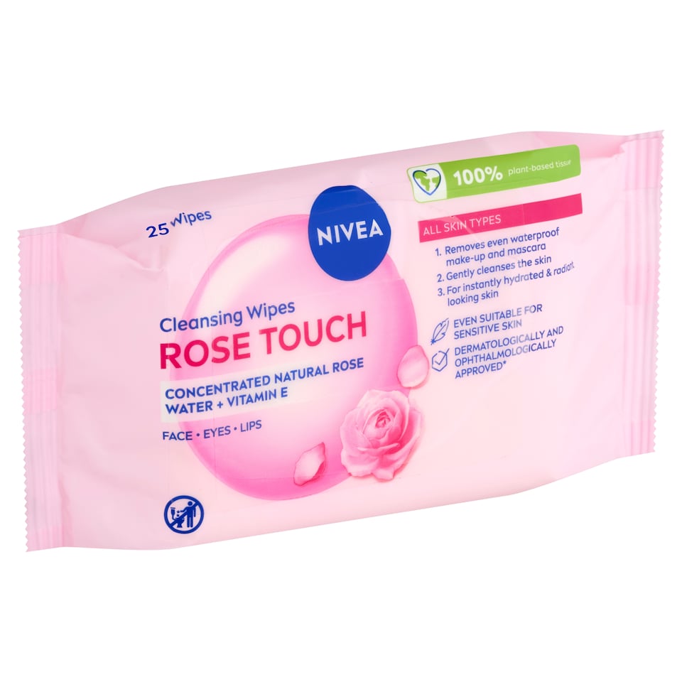 image 1 of NIVEA Rose Touch Cleansing Wipes 25 pcs
