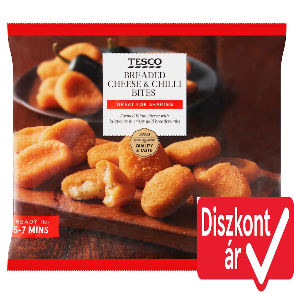 Tesco gyorsfagyasztott formázott edami sajt jalapenoval 500 g