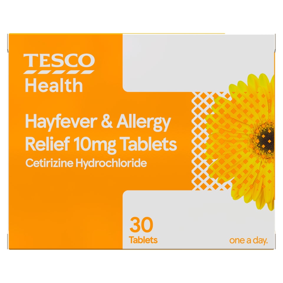 Tesco Health Hayfever and Allergy Relief Cetirizine Hydrochloride Tablets 30s