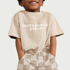 F&F Boys 2-Piece Pure Cotton T-Shirt and Shorts Set in Cream