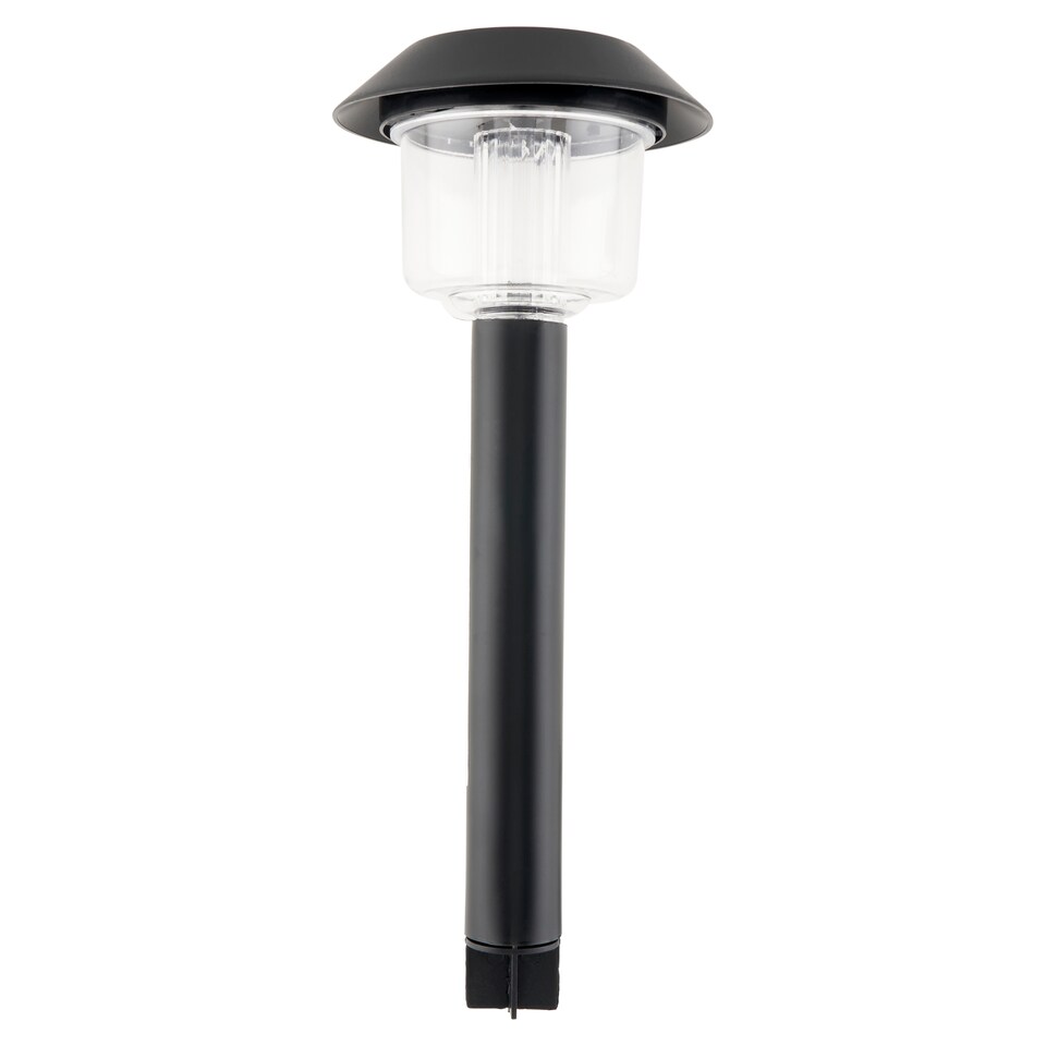 GM3011 solárna lampa z nehrdzavejúcej ocele a plastu čierna 12,5 x 12,5 x 42 cm