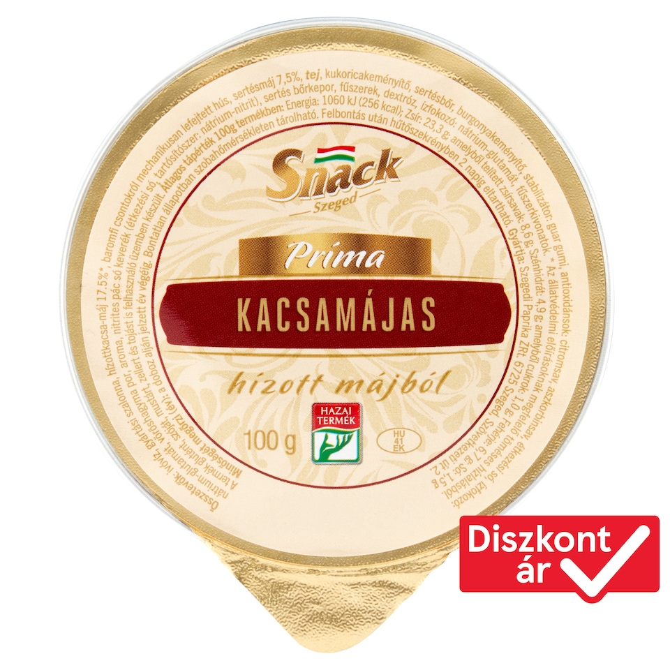 Snack Szeged Príma Duck Liver Pate from Fat Liver 100 g