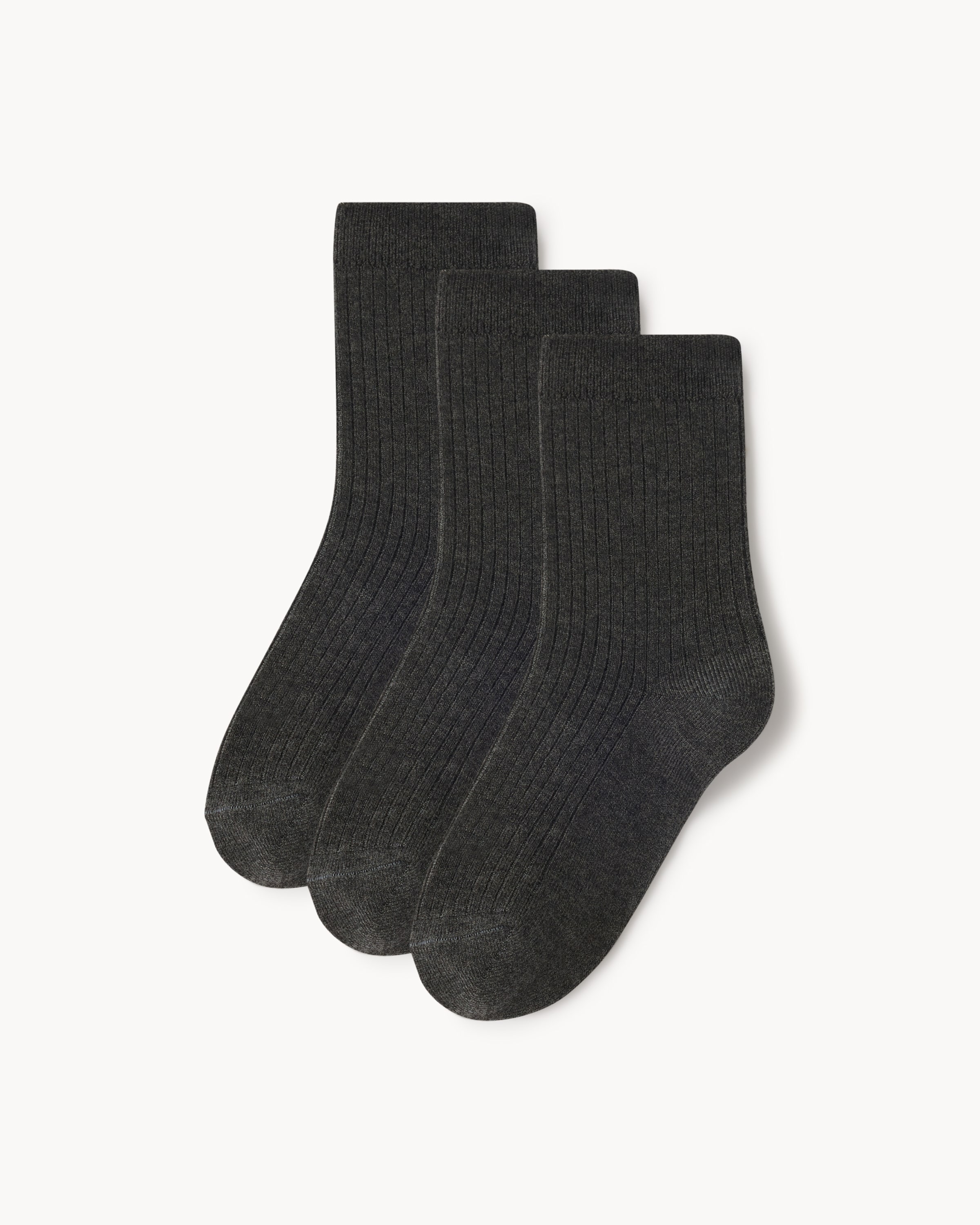 F&F Boys 3-Pack WARMPLUS™ Medium Warmth Ankle Socks in Grey, 4-6 EU 37-39