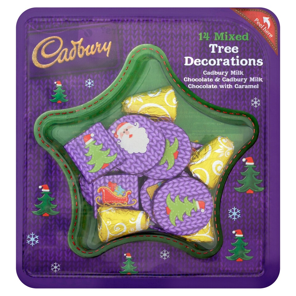 image 1 of Cadbury Dairy Milk Mixed Tree Decorations 144G