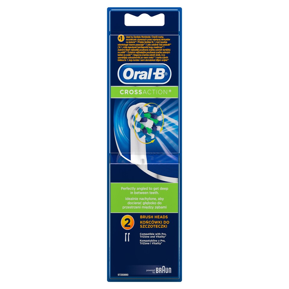 Oral-B CrossAction Pótfej Elektromos Fogkeféhez – 2 Db