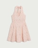 image 4 of F&F Halterneck Mini Dress in Multi Pink