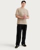 image 2 of F&F Cotton Rich Jacquard Stripe Short Sleeved T-Shirt in Stone