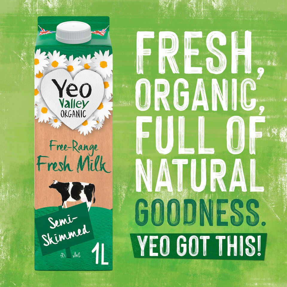 image 1 of Yeo Valley Organic Semi-Skimmed Fresh Milk 1L