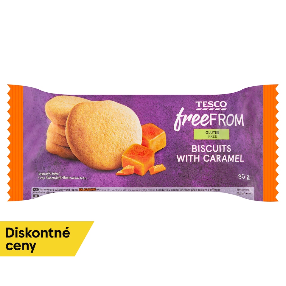 Tesco Free From Bezgluténové karamelové sušienky 90 g