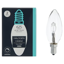 Tesco Halogen 42W Candle Small Edisonscrew 2 Pack