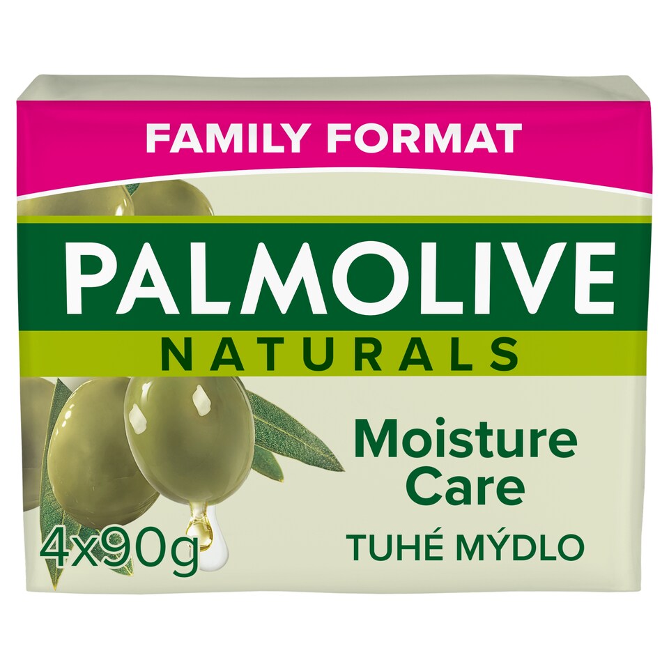 Obrázek 1 pro produkt Palmolive Naturals tuhé mýdlo s výtažky z mléka a oliv 4x90g - family pack