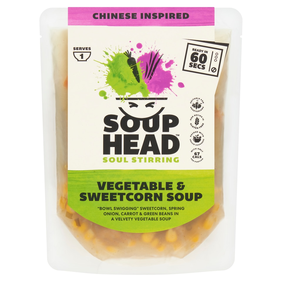 Soup Head Chinese Inspired Vegetable & Sweetcorn Soup 300g
