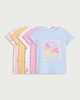 image 1 of F&F Girls 5-Pack Pure Cotton Ice Cream Print T-Shirts in Multi Blue