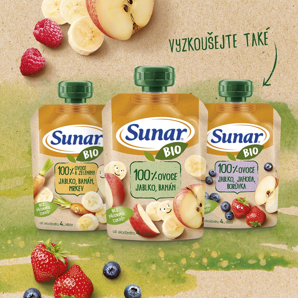 image 1 of Sunar Organic Pear, Raspberry 100g