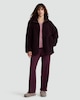image 2 of F&F Fleece Zip Through Pyjama Jacket in Burgundy