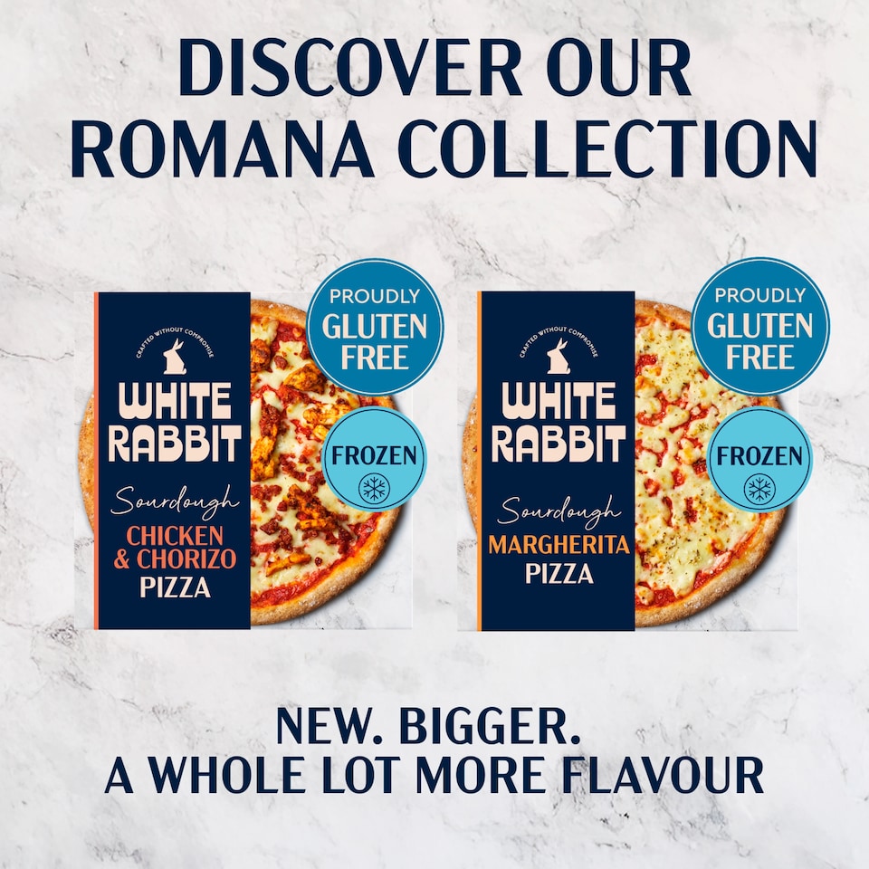 image 1 of White Rabbit Chicken & Chorizo Gluten Free Sourdough Romana Pizza 380g