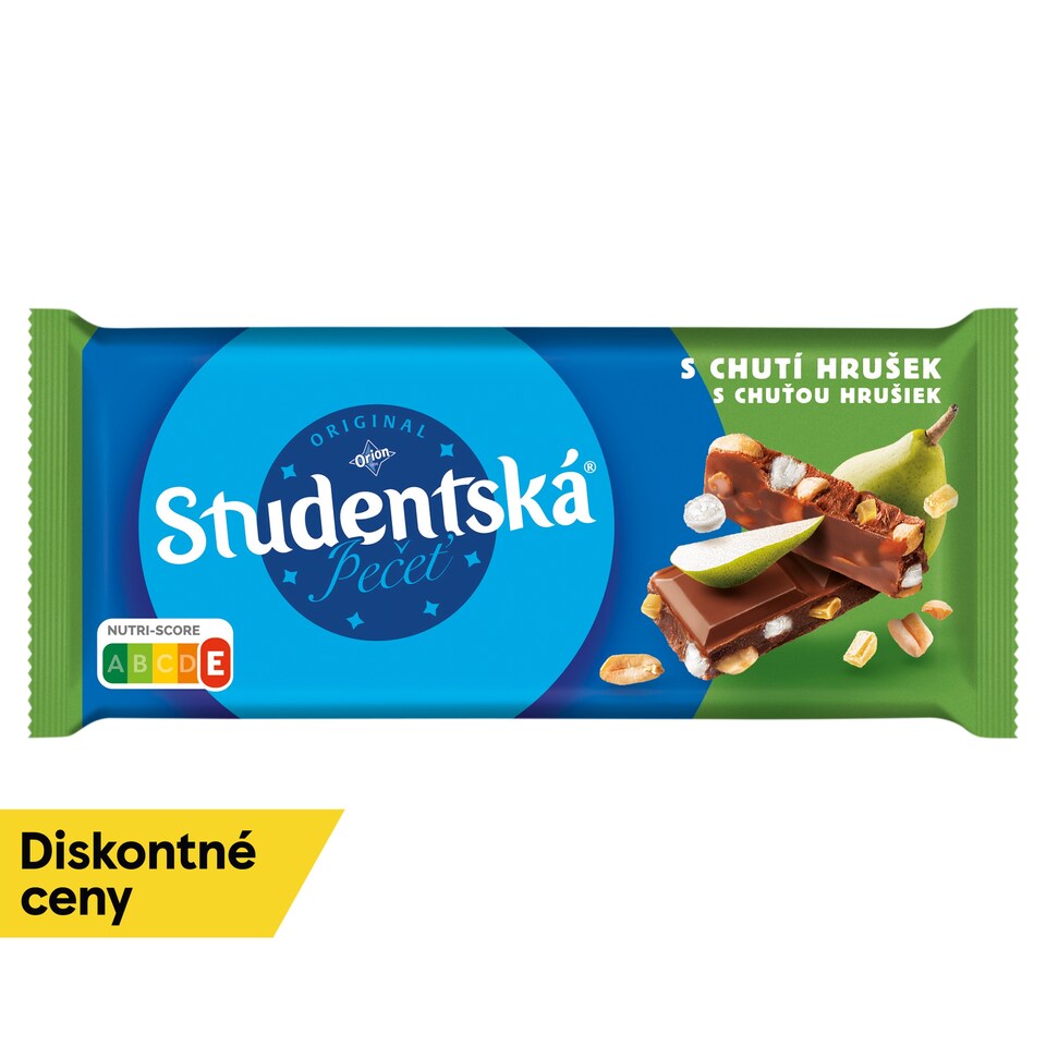 ORION Študentská pečať Milk Chocolate with Peanuts, Jelly and Pieces with Pear Flavor 170 g