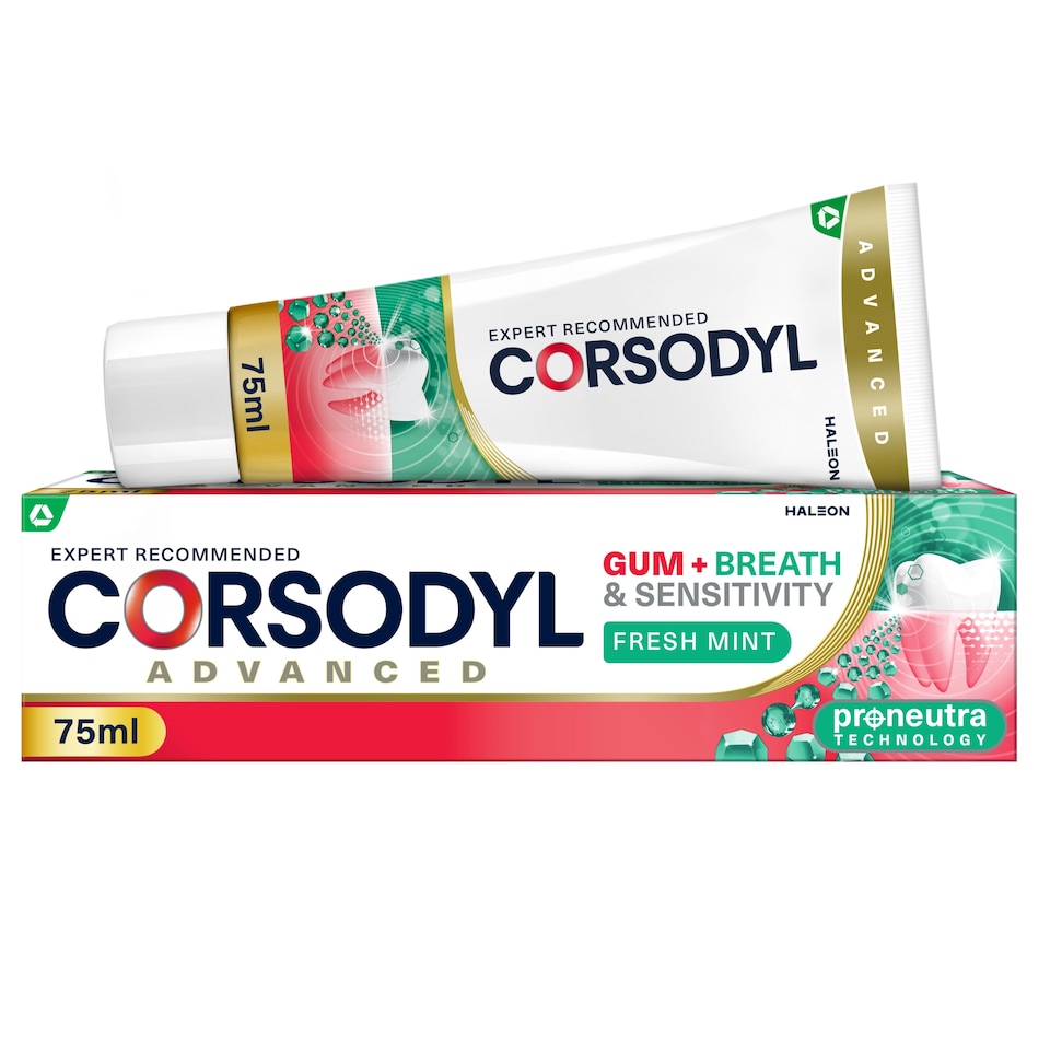 image 1 of Corsodyl Gum+ Breath & Sensitivity Toothpaste 75ml