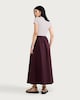 image 3 of The F&F Edit Pure Cotton Poplin Drawstring Midi Skirt in Burgundy