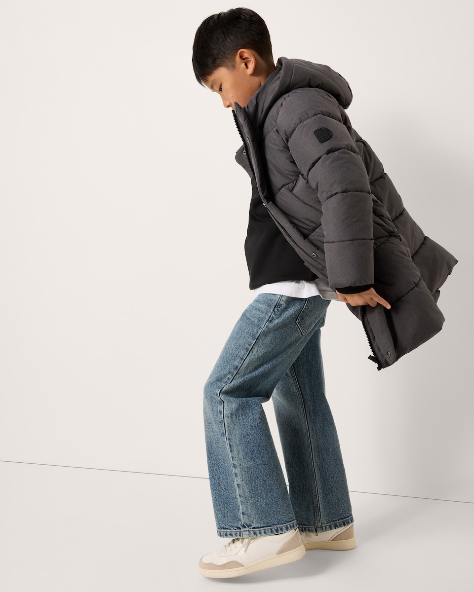 image 1 of F&F Boys Longline Padded Coat in Grey