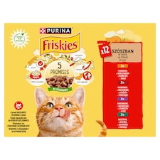 PURINA FRISKIES multipack s kuřetem, hovězím, jehněčím, kachnou ve šťávě 12 x 85g