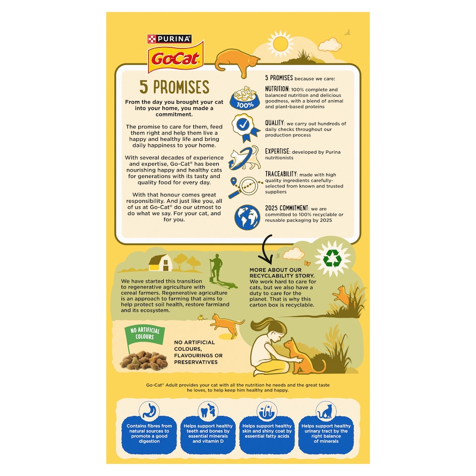image 1 of GO-CAT Herring and Tuna Dry Cat Food 750g