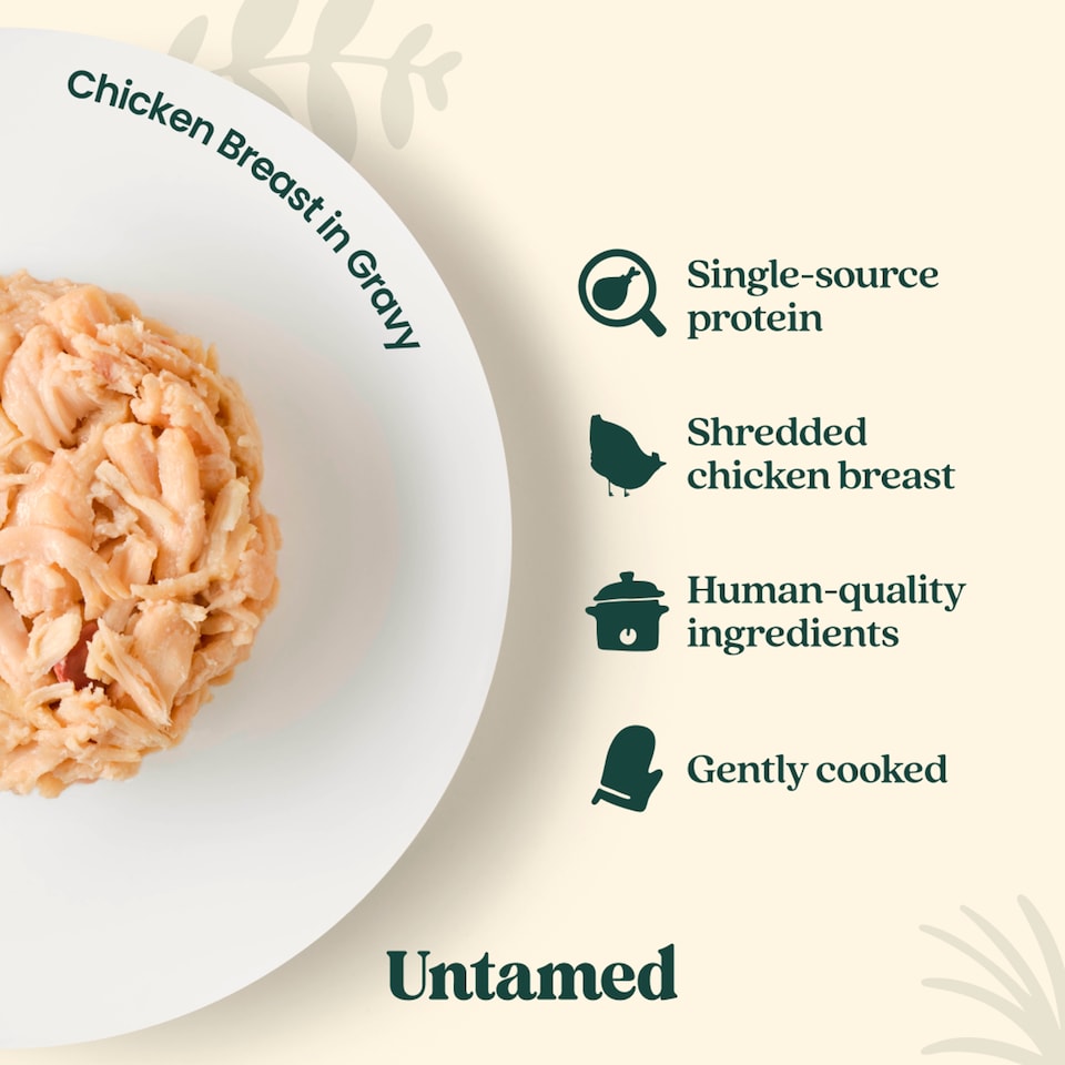 image 1 of Untamed Chicken Breast in Gravy Cat Food 75G
