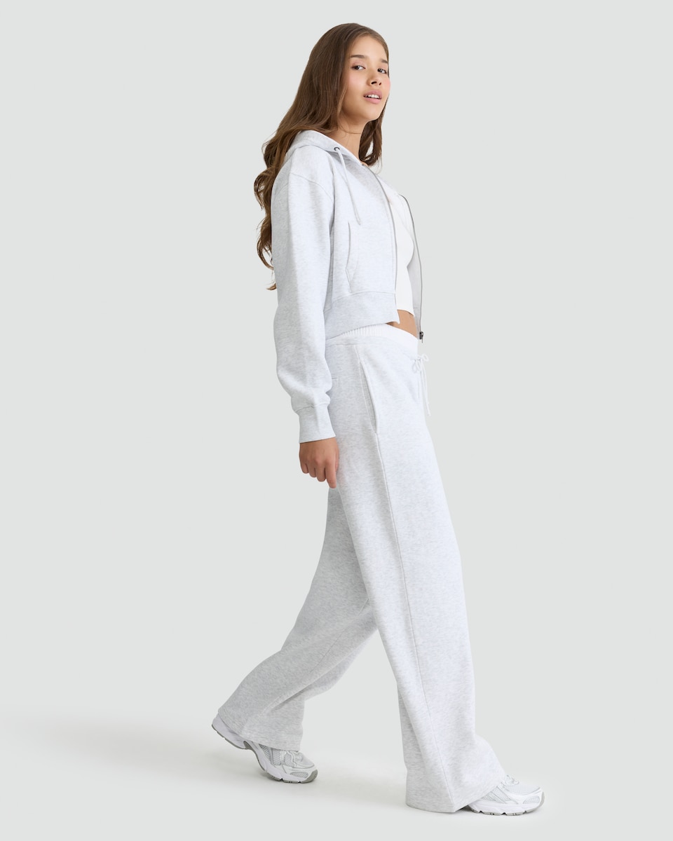 image 1 of F&F Cotton Rich Wide Leg Drawstring Joggers in Grey