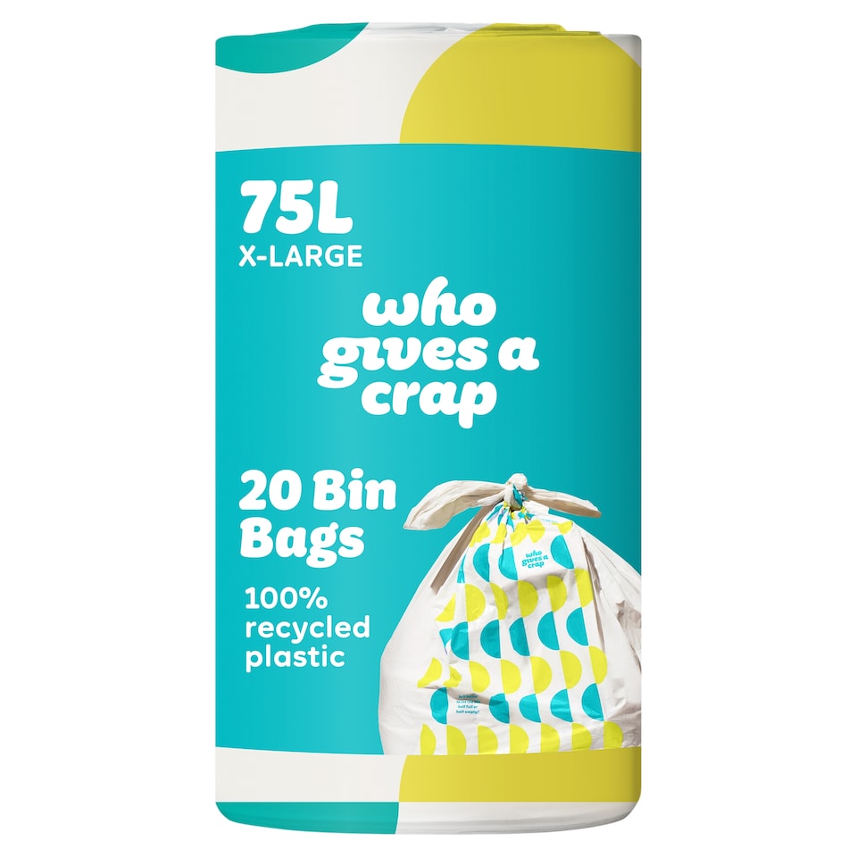image 1 of Who Gives A Crap Super Strong 20 Bin Bags 75L