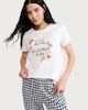 image 1 of F&F Pure Cotton Café Print Pyjama Set in Multi White