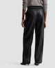 image 3 of The F&F Edit Faux Leather Wide Leg Drawstring Joggers in Black