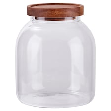 Tesco Acacia Lid Glass Food Storage 1.3L