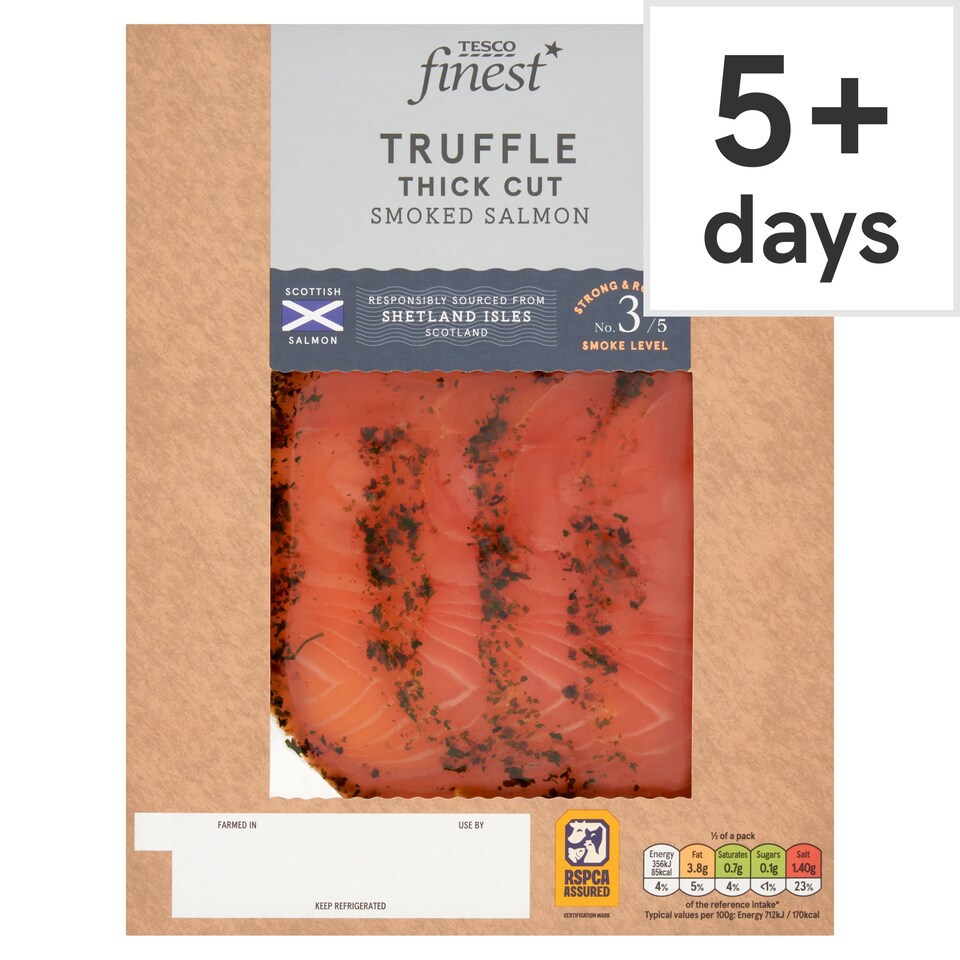 Tesco Finest Truffle Thick Cut Smoked Salmon 100g