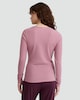 image 3 of F&F Medium Warmth Thermal Lace Trim Long Sleeved Top in Pink